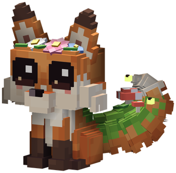 The Moss Fox: a fox kit with moss on its back and wildflowers between its ears