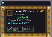 A profile in game in the Founder frame: gold, set with red and blue jewels and white diamonds at the corners