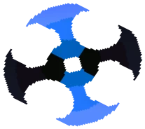 Crimson Arc's shurikens in the Azure set