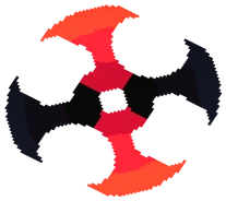 Crimson Arc's shurikens in its default colours