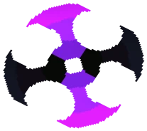 Crimson Arc's shurikens in the Void set
